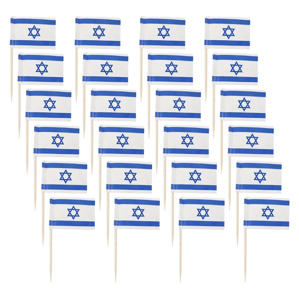 200pcs Cupcake Toppers Israel Flag Cupcake Picks Creative Cake Decorations  Cake Picks Toppers party dessert decor