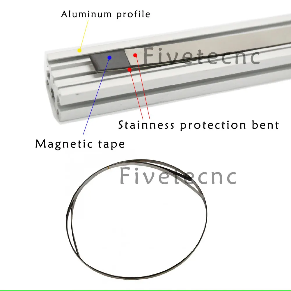 High Accuracy Magnetic Scale 5um 500mm Working Length Magnet Linear Encoder used for Woodworker Milling Lathe Cutting Machines