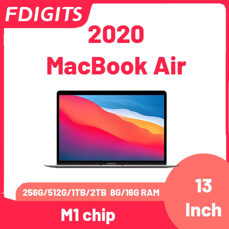 2020 MacBook Air M1 13Inch WIFI Touch ID 256G/512G/1T/2TB 8G/16G RAM notebooks Laptop.