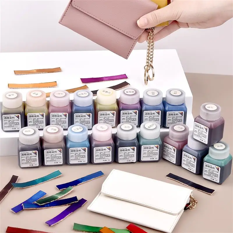 25ml/Bottle Special Leather Pigment Coloring Liquid DIY Handmade Leather Bag Belts Crafts Paint Material Alcohol Dye Pigments
