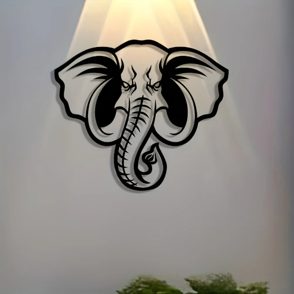CIFBUY Metal Wall Art Elephant Aluminum Sculpture Rustproof Waterproof Decor For Living Room Bedroom Ornament
