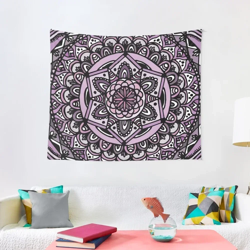 Mandala - Black Line, Purple Tapestry Aesthetic Room Decor Cute Decor Anime Decor Room Ornaments Tapestry