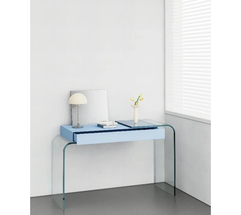 Italian minimalist glass dresser bedroom premium makeup table with drawers and mirror