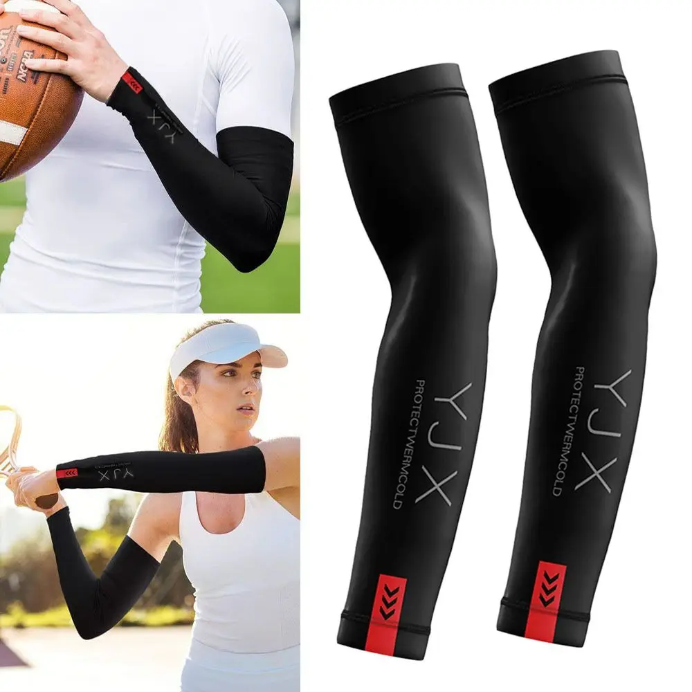 1Pair Cooling Summer Arm Sleeves Ice Silk Sports Sun Protection Arm Cover Basketball Football Golf Cycling Driving Gloves