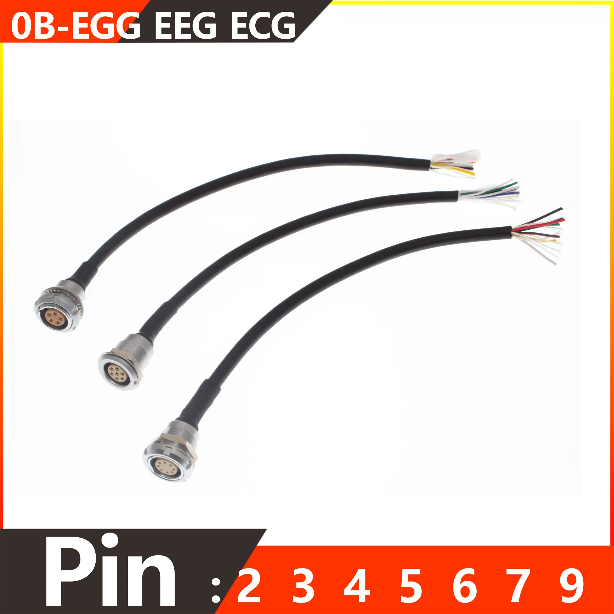 

0B EGG EEG ECG Aviation metal push-pull self-locking connector socket welding 1-meter cable