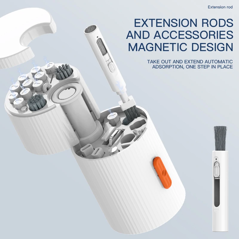 QM33 Magnetic Rotating 33 in 1 Cleaning Kit Tool Set for Phone Camera Keyboard Multifunctional Dual Layer Spin Main Body