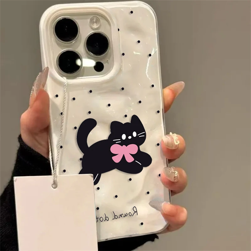 Bow Cat Dots Patter…