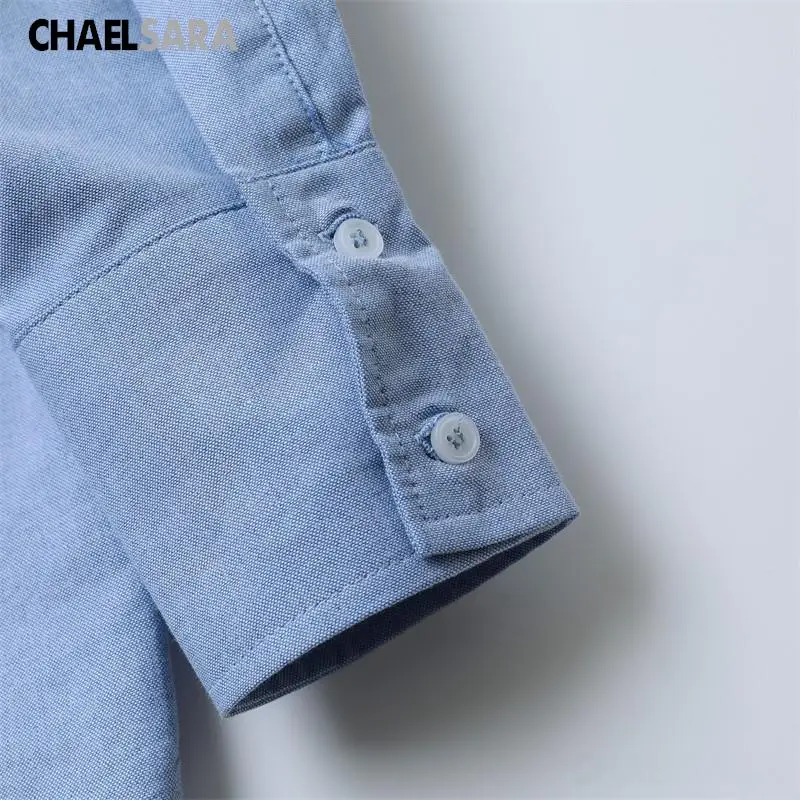 Chic Vintage Blue Long Sleeve Blouse for Women - Spring 2026