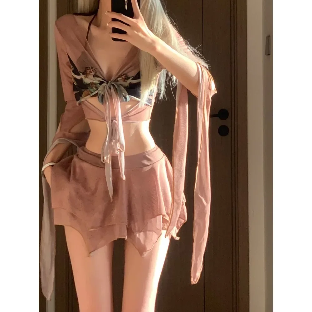 

Sexy Sets Net Bikini Swimwear Hot Girl Sensual Slimming Pure Desire Hot Spring Skirt Style Swimming Costume Female Fashionable