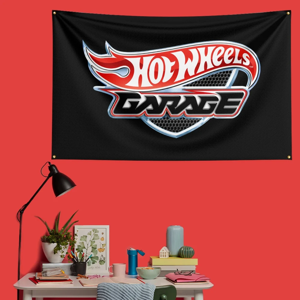Hotwheels Collectible Flag 3x5 FT 90x150cm Polyester Garage Wall Decor Banner For Car Fans - Detail 1