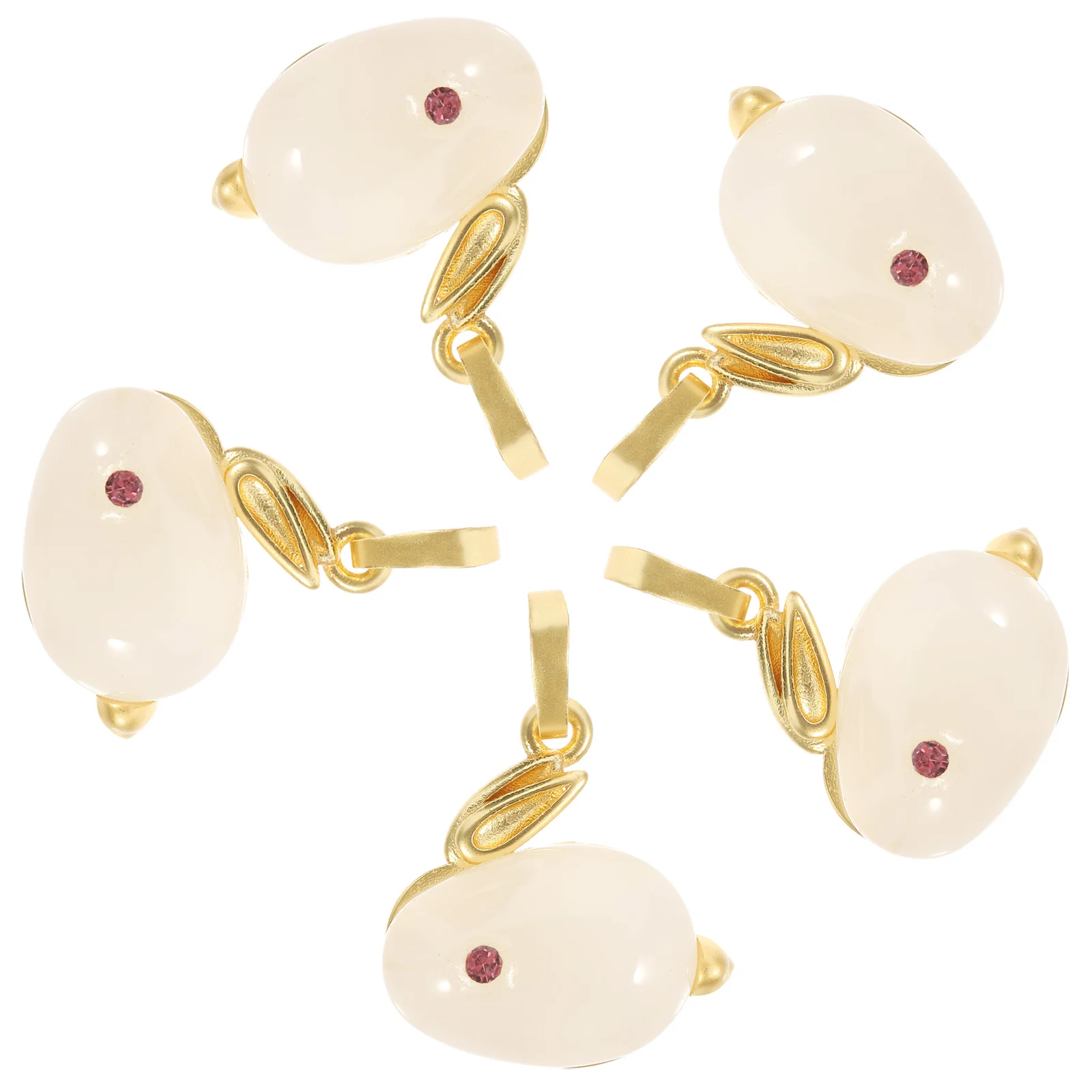 

5pcs Rabbit Shaped Charms Jewelry Making Pendant Diy Bracelet Necklace Keychain Glass Alloy Bunny Decorative Charms For 2023