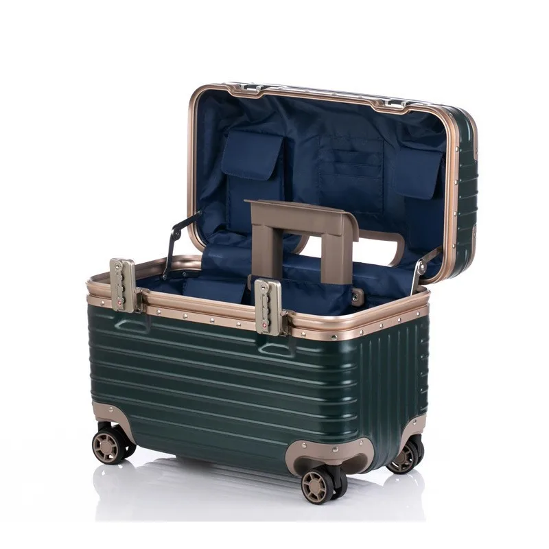 

18 Inch captain's case boarding case, photographic equipment storage case, suitcase frosted aluminum frame