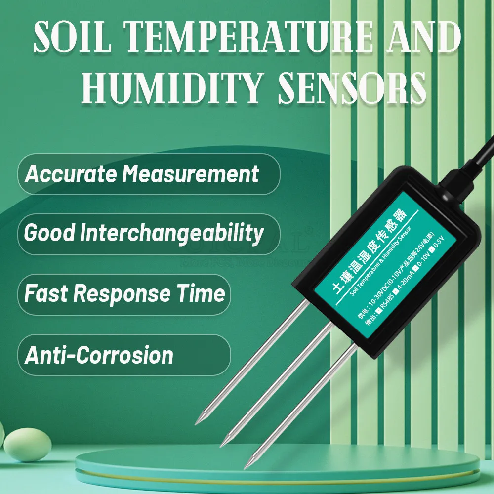 

Temperature Humidity Sensor Soil Conductivity Detector Temperature Transmitter TDR Electronic 4-20mA RS485 0-5V 0-10V Output