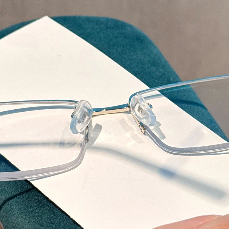 عالية الجودة الأعمال المعادن نصف إطار نظارات للقراءة مكافحة الضوء الأزرق عالية الوضوح قصر النظر الشيخوخي النظارات + 1.0 إلى + 4.0