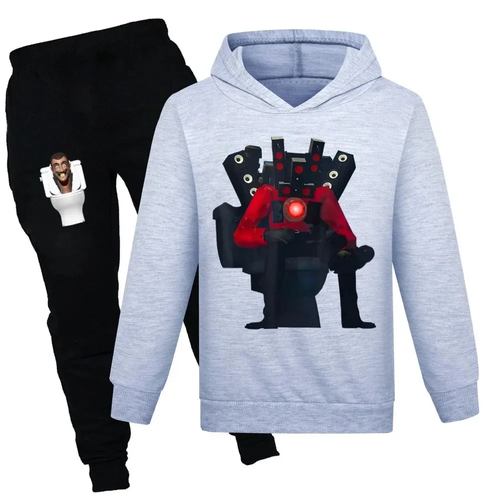 Game SKIBIDI TOILET Clothes Kids Hoody Casual Sweatshirts+Pants 2Pcs Set Girls Sportwear Baby Boys Tracuit Children's Clothing