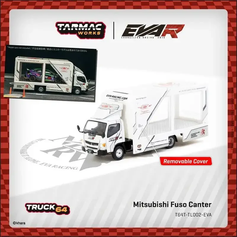 

Предпродажа Tarmac Works 1:64 EVA Fuso Canter Mitsubishi Racing, литая под давлением модель автомобиля, коллекция миниатюрных игрушек TW