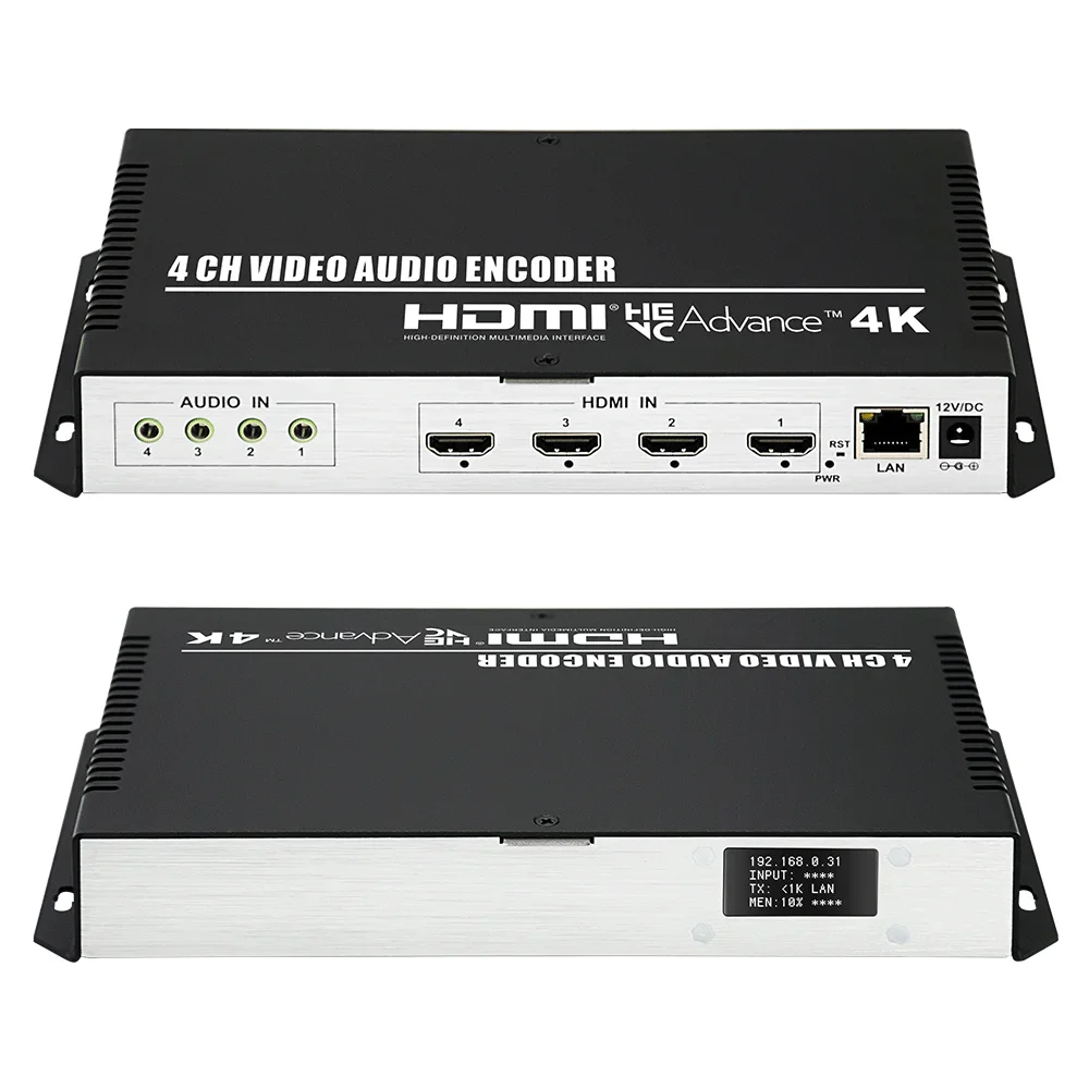 

New 4K30 H265 HEVC 4 Channels HDMI SRT Video Encoder HD 1080P60 HDMI to IP 4K Encoder for Live Streaming Broadcast