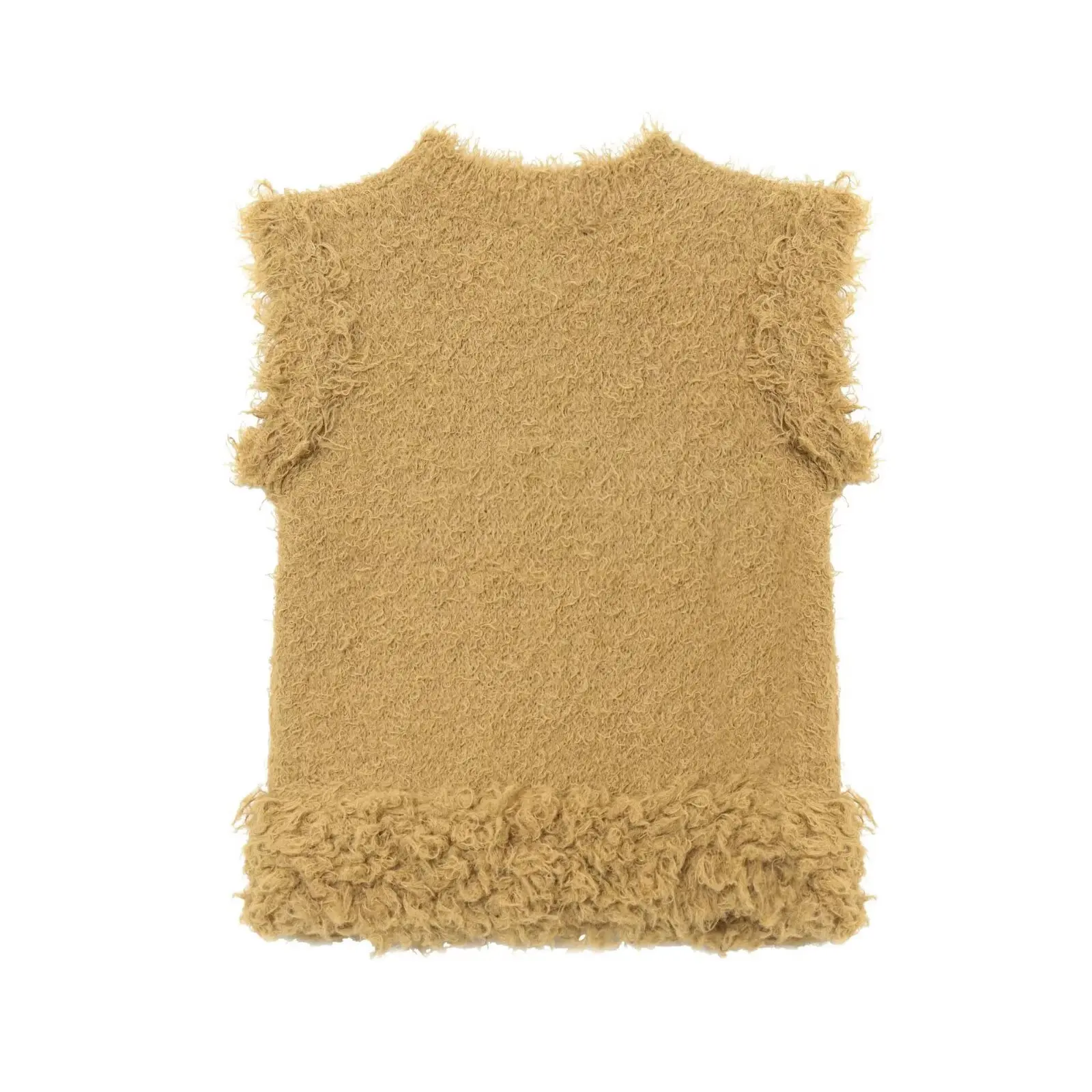 

Новое поступление осени 2025 года, однотонная вязаная элегантная офисная майка без рукавов для женщин