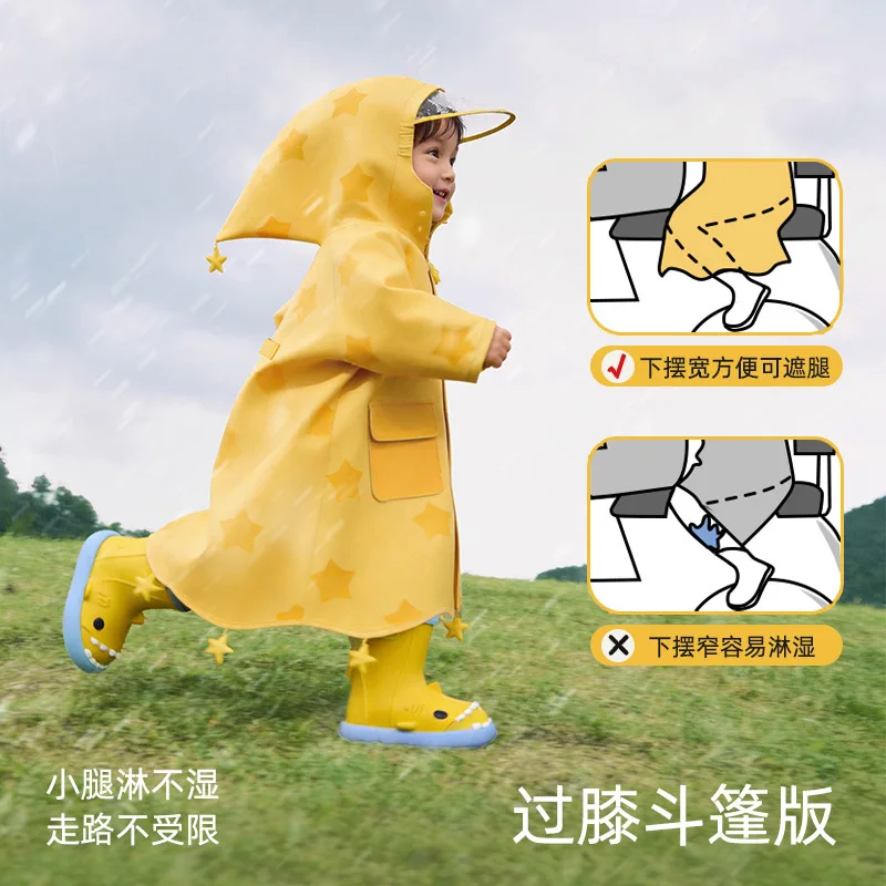 raincoat 2026 new waterproof lightweight soft kindergarten with backpack compartment for little babies to wear outerwear