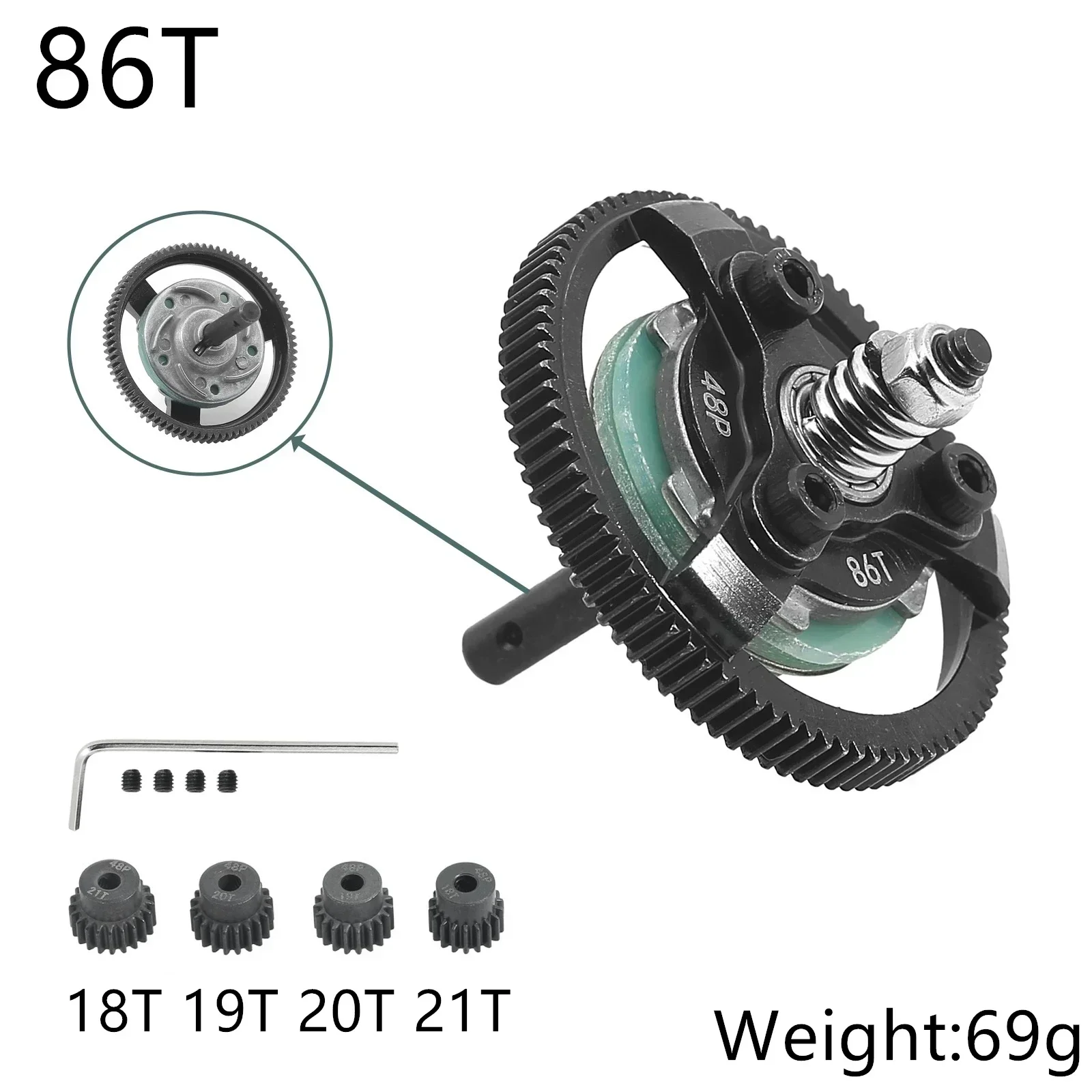 Caterc stal M0.8 50T 52T 54T 60T przekładnia zębata sprzęgło i zębnik do Traxxas Slash 2WD Rustler Stampede 2WD Upgrade 2WD Upgrade