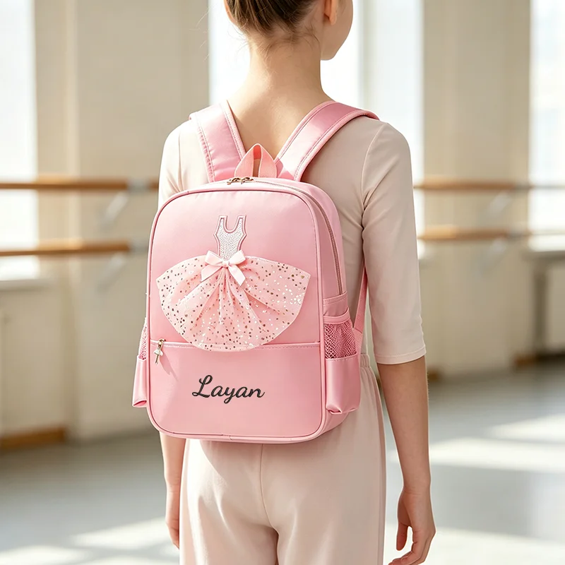 Embroidery Customization / Standard Double-Compartment Dance Backpack, Casual Backpack, Two Styles and Multiple Colors Available, Adjustable Shoulder Straps, Suitable for Commuting, Training, Ballet, Parties, Creative Gifts, Birthdays, Anniversaries, Back-To-School Season, Graduation Season