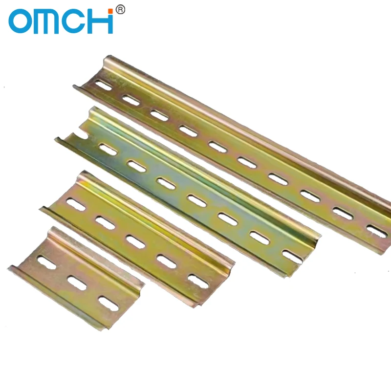 

OMCH 5PCS Universal Circuit Breaker Rail 35mm Aluminum Slotted DIN Rail for C45 DZ47 Terminal Block Relay Track Electrical