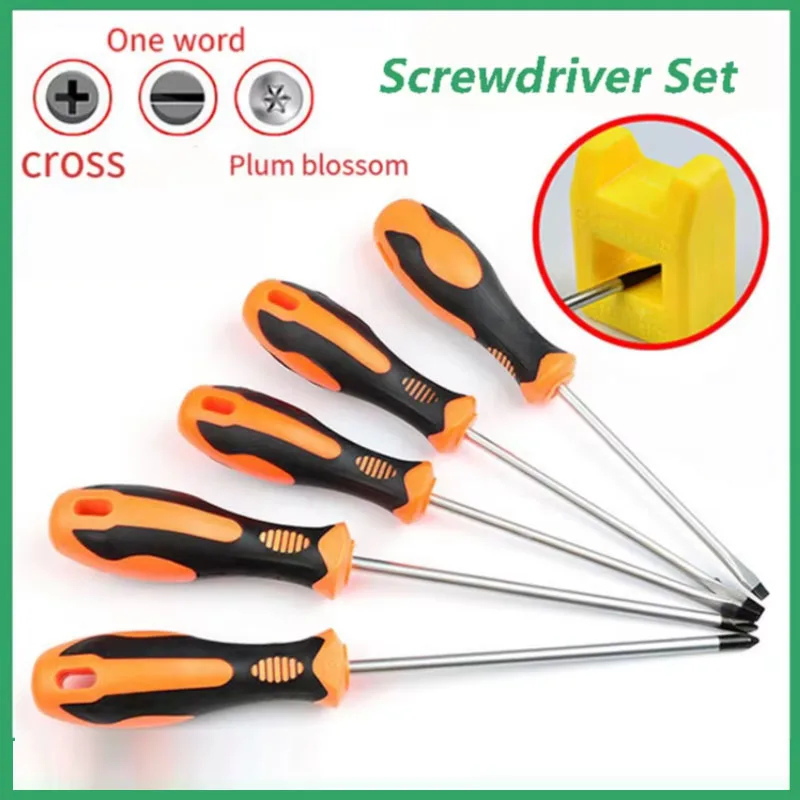 

1Pc Multipurpose Handle Screwdrivers Set Electrician Insulated Security Repair Hand Tools Cross/ Magnetic ScrewDriverM3 M4 M5 M6