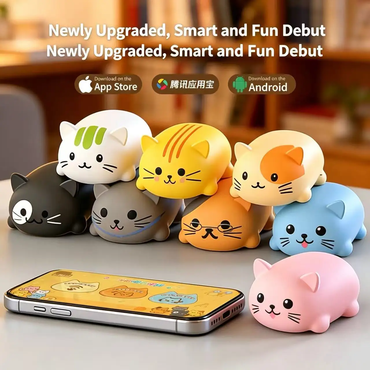 Children's Piano Scales Cat Music Box - Wireless Meow Meow Choir: 8 Adorable Multicolored Cats - Toy Gift