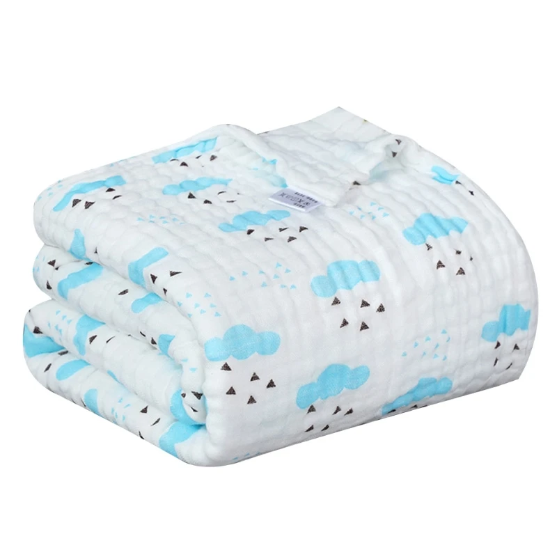 F19F 110x110cm Baby Receiving Blanket 6-Layers Cotton Swaddling Wrap Newborn Quilt Toddler Nap Blanket Infant Bedding