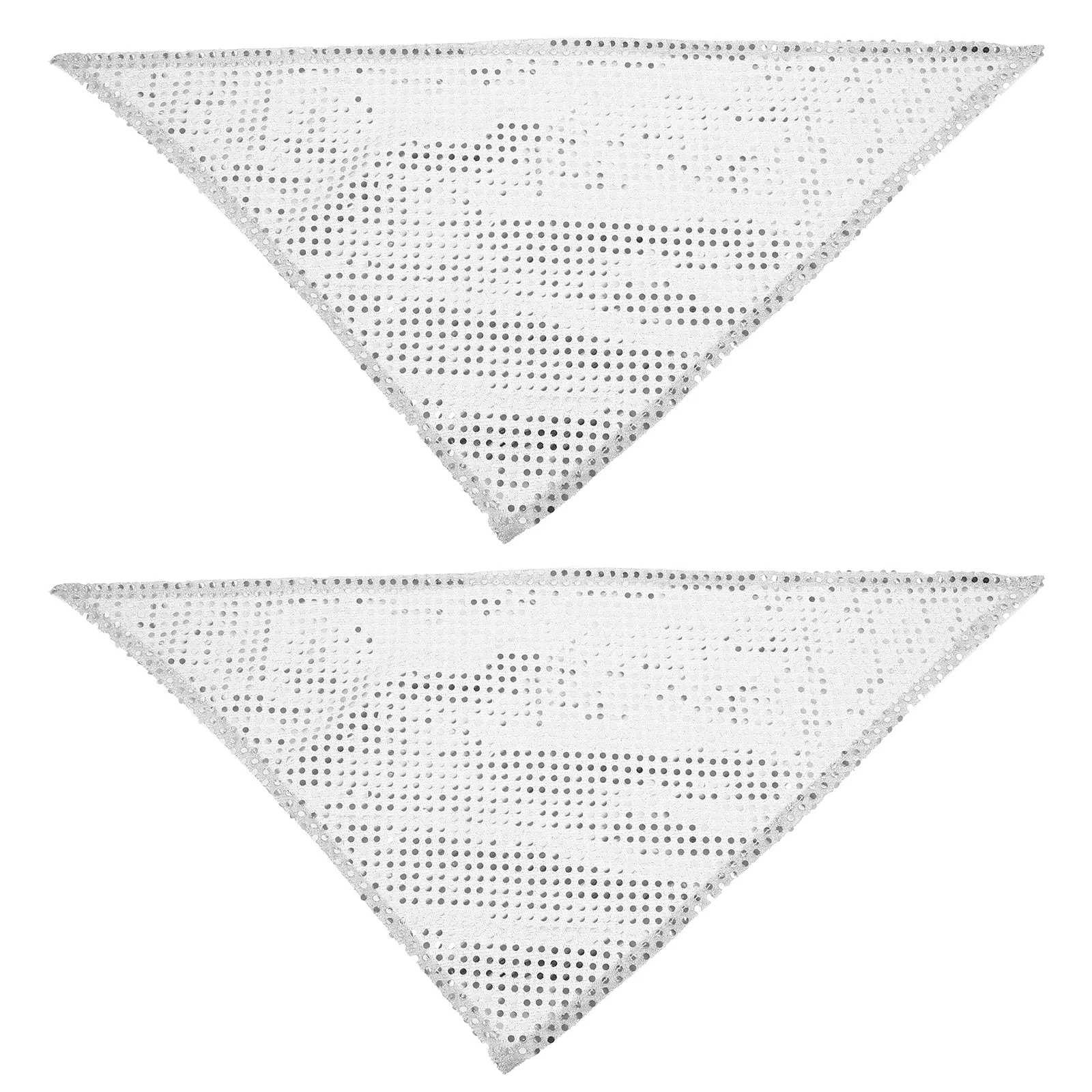 

2pcs Dog Bandana Shiny Sequin Pet Triangle Scarf Polyester For Halloween Wedding Party Festival Daily Use Dog Bib Pet