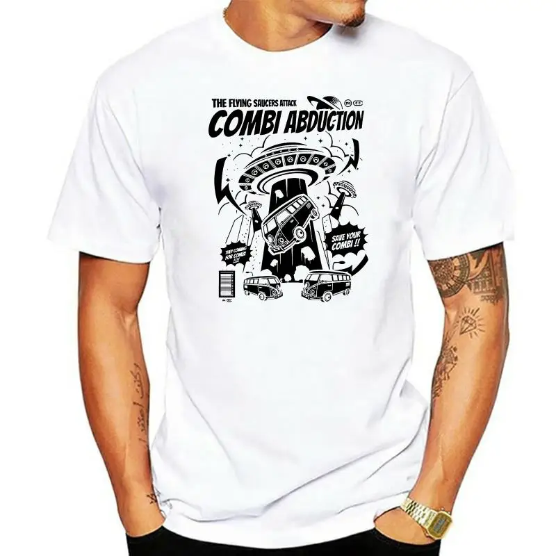 2022 New Arrival Men Fashion Combi Abduction Space UFO Tee Shirt Black or White Summer Tee Shirt