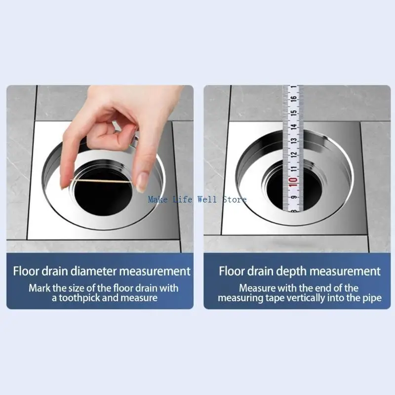  Auto Closing Floor Strainer Hair Catcher for Bathroom Kitchen Balcony Garage