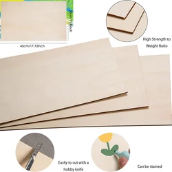 2Pc 45*30CM*1.5mm Basswood Laminate DIY Handmade Building Model Wood Board Sheet