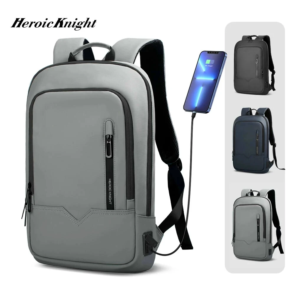 

Heroic Knight Backpack for 14" laptop Thin Men Multifunctional Business Backpack Waterproof USB Charging Work Travel Backpack
