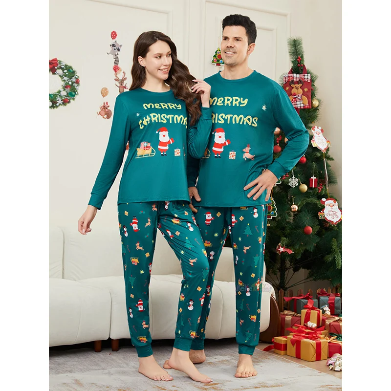 Christmas Family Matching Pajamas Outfits 2025 Adult Kids Baby Tops Pants 2PCS Xmas Family Look Sleepwear Pyjamas Dog Clothes