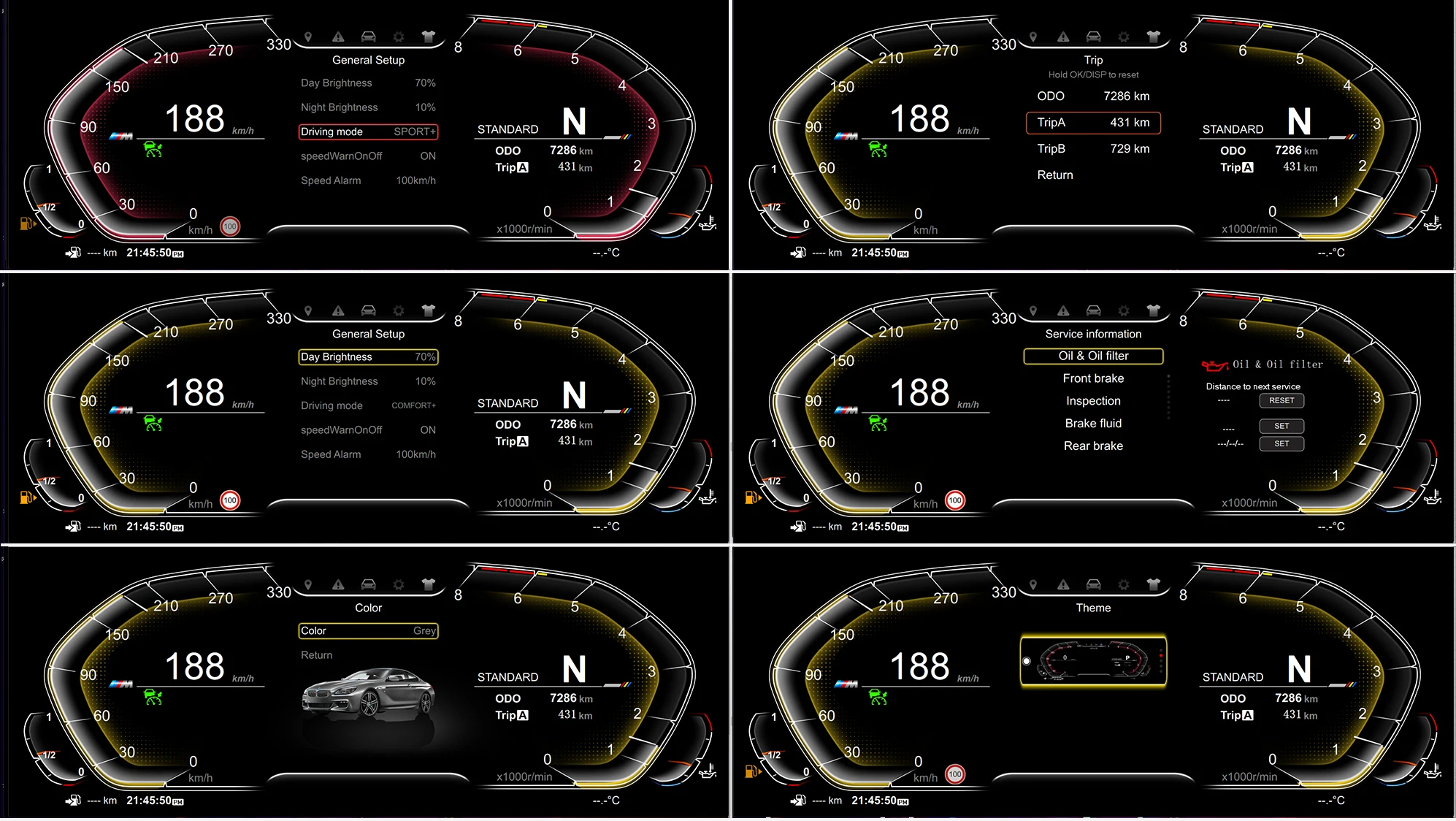 Für BMW 6er 2011–2017 F12 F13 Auto-LCD-Armaturenbrett-Panel Virtueller CockPit-Tachometer Digitales Cluster-Instrument