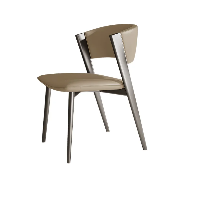 

​Italian Minimalist Luxury Vanity Stool Designer Backrest Modern Home Dining Table Chair Accent Seat For Makeup Room