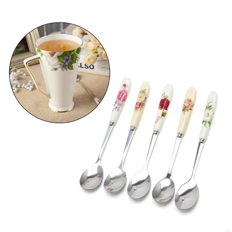 N84C 1PC Coffee Spoon com cerâmica Handle Handle Coffee Powder Making Stain