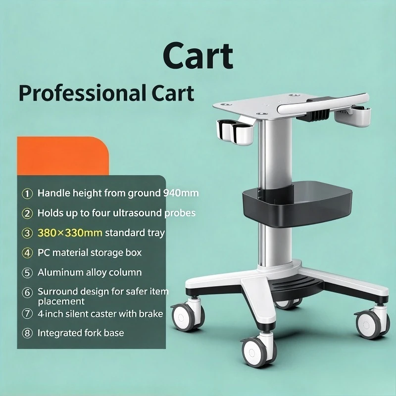 Multifunctional Rolling Cart, For Monitor B Ultrasound Machine Cart Instrument Holder Mobile Storage Rolling Cart
