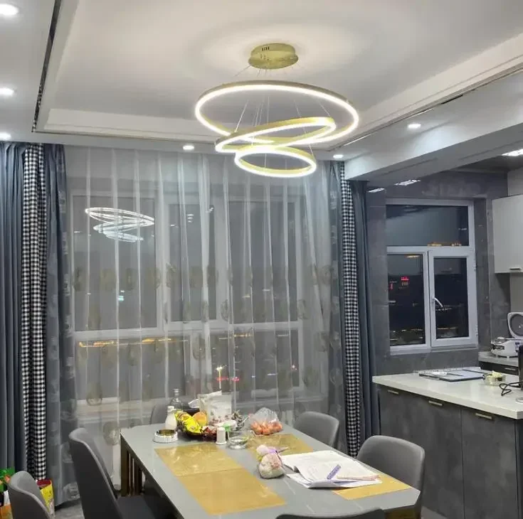 LED Modern Chandelier restaurant lamp Nordic designer single head Round Golden Minimalist living room Chandelier