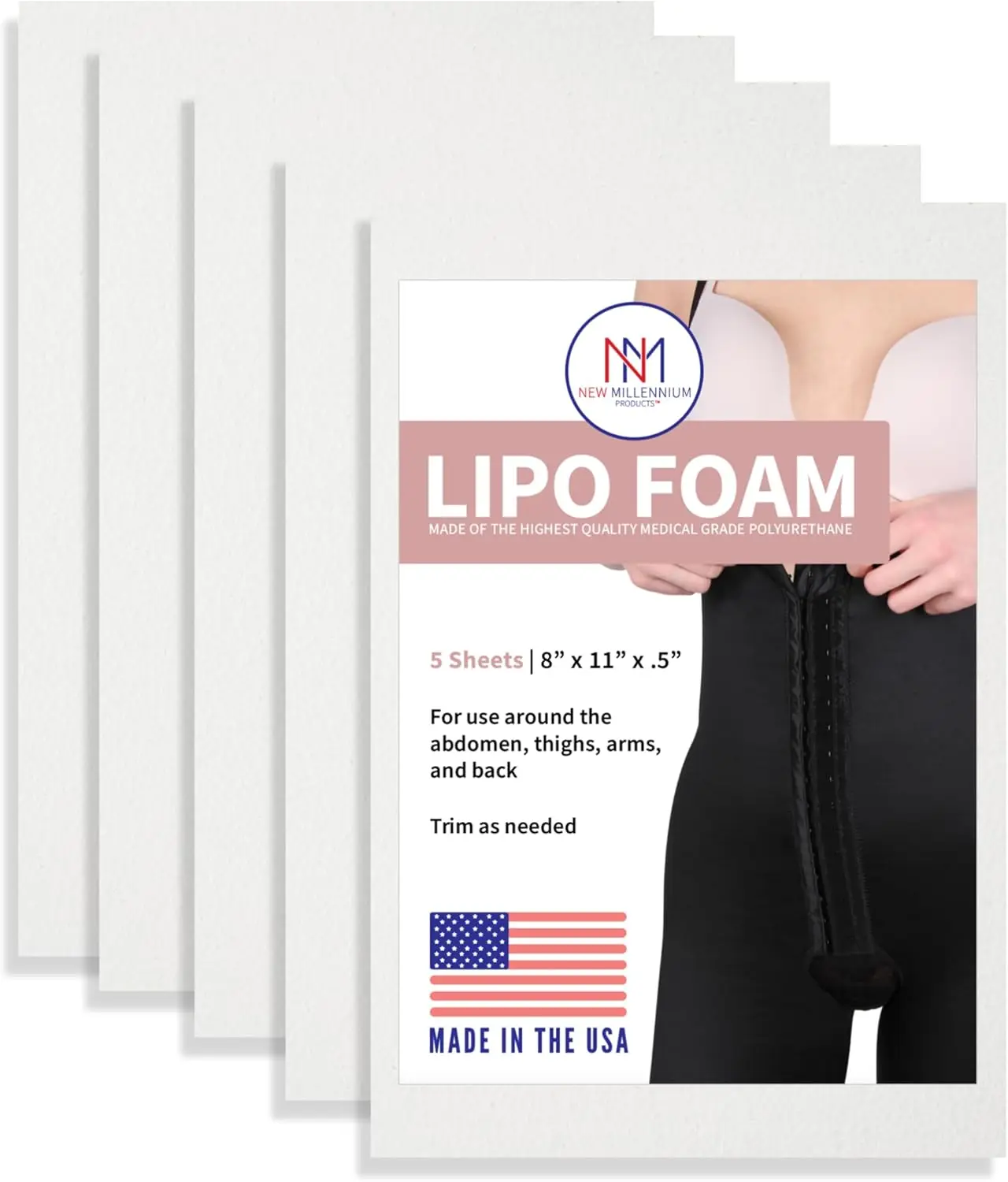 

Премиальные компрессионные патчи Lipo Foam (5 шт.) - Медицинские компрессионные подушечки для восстановления после липосакции, BBL, операции на животе