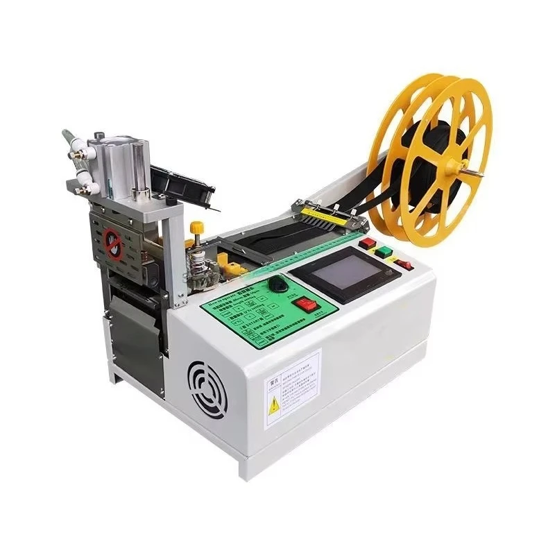 Heavy Duty Ribbon Pneumatic Power Straps Tape Fabric Webbing Zipper Hot Cutting Cutter Machine