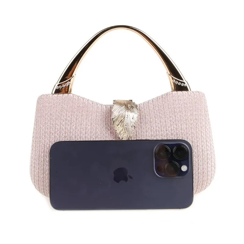 Sweet Baby Pink Evening Bags for Women New Shinny Shell Prom Party Box Bag Fashion Metal Handle Dinner Purse Formal Handbag Blue - view 5