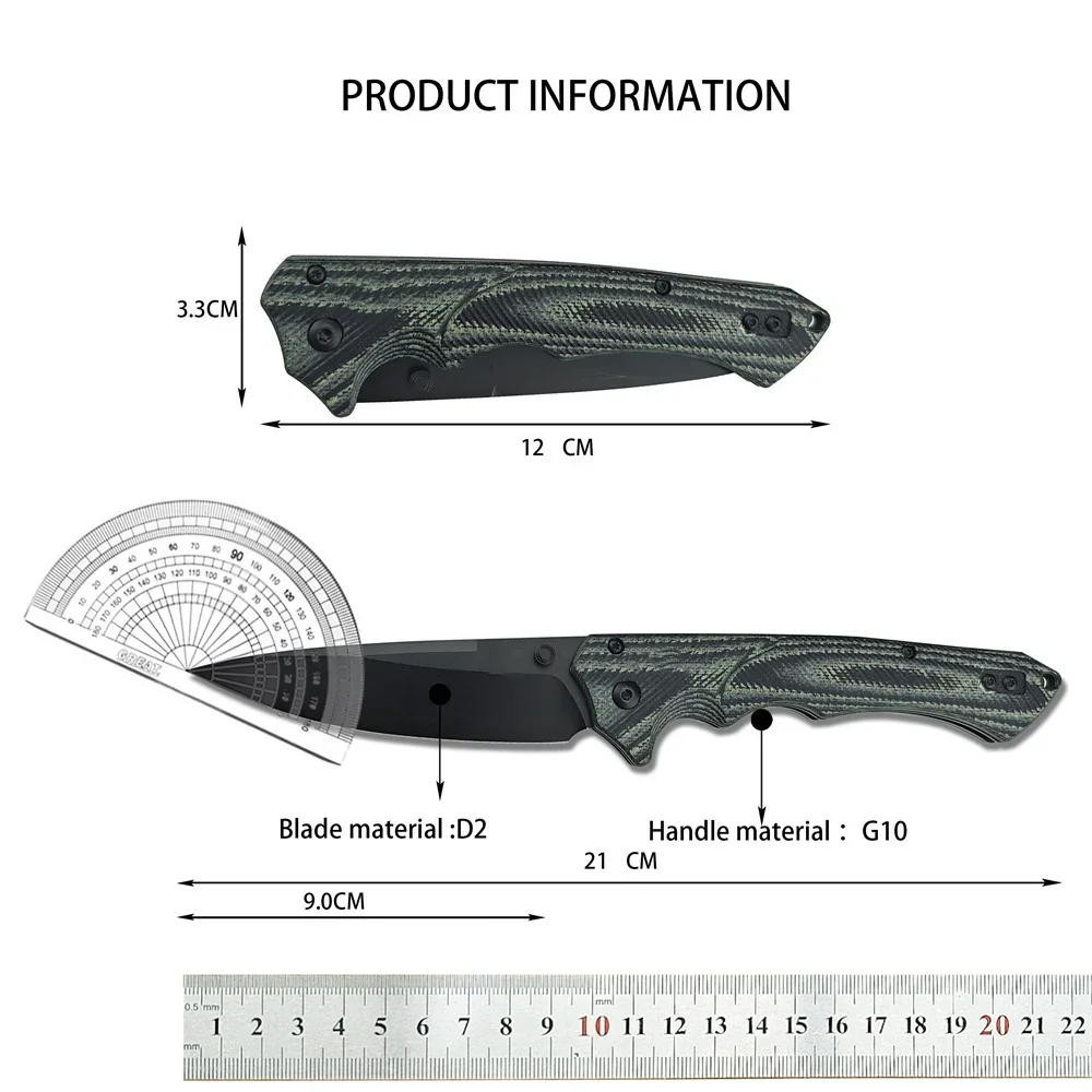 BM 615BK-1401 Tactical Mini-Rukus Black Coated Folding Sharp Knife D2 Blade G10 Handles Outdoor Camping Hunting Pocket Knives