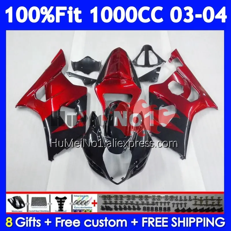 Metallic Red OEM Body For SUZUKI GSXR-1000 GSXR 1000 CC 117No.0 1000CC GSX R1000 K3 GSXR1000 03 04 2003 2004 Injection Fairing