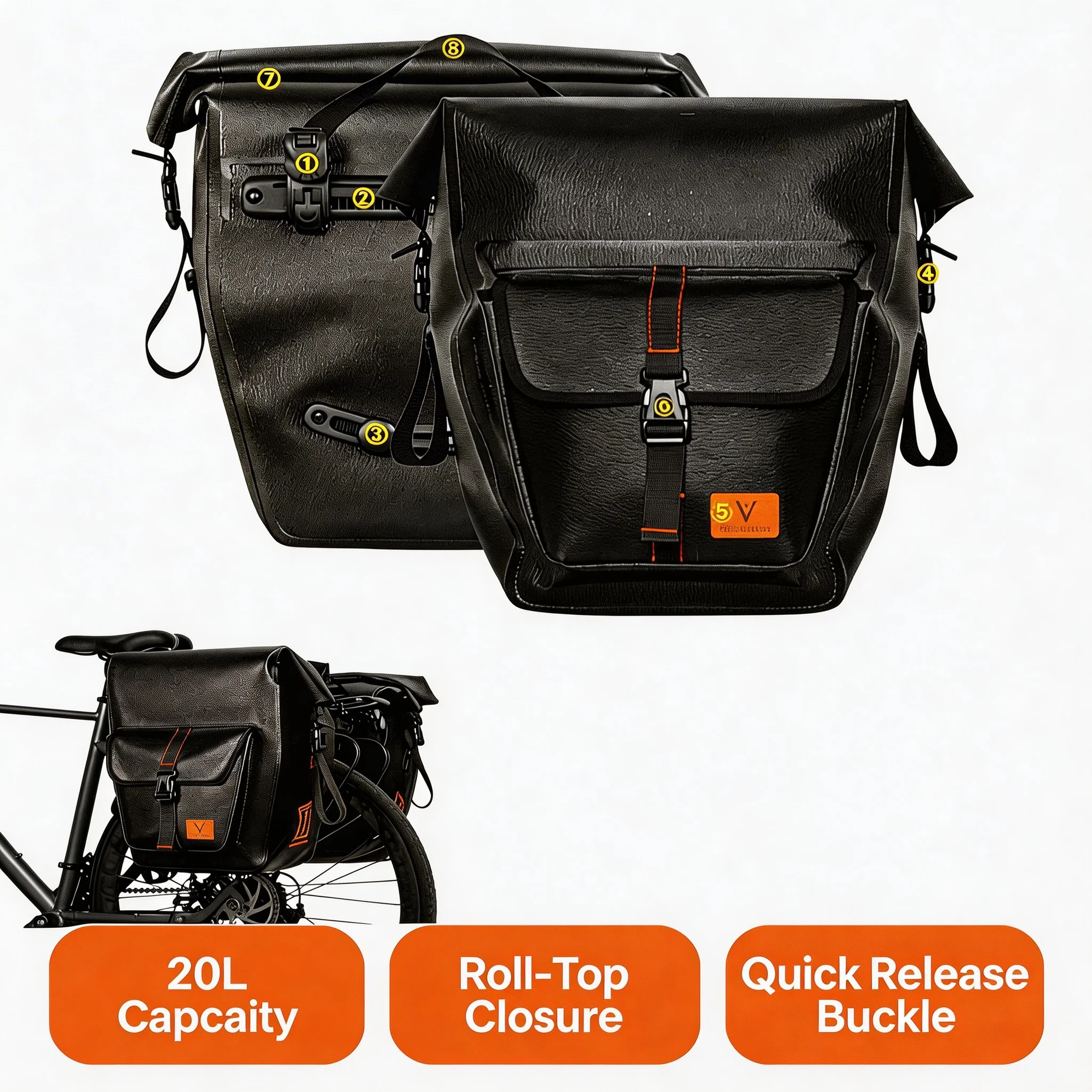 

Велосипедная сумка-баул 20 л, водонепроницаемая, с быстрым креплением, на задний багажник, для MTB, шоссейных и туристических велосипедов, аксессуары для велоспорта