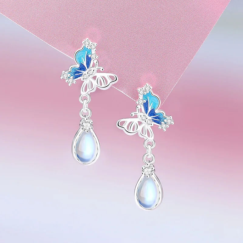 Thaya S925 Sterling Silver Women Earrings Butterfly Design Fashion Elegant Female Earring Dangle Party Jewelry Christmas Gifts