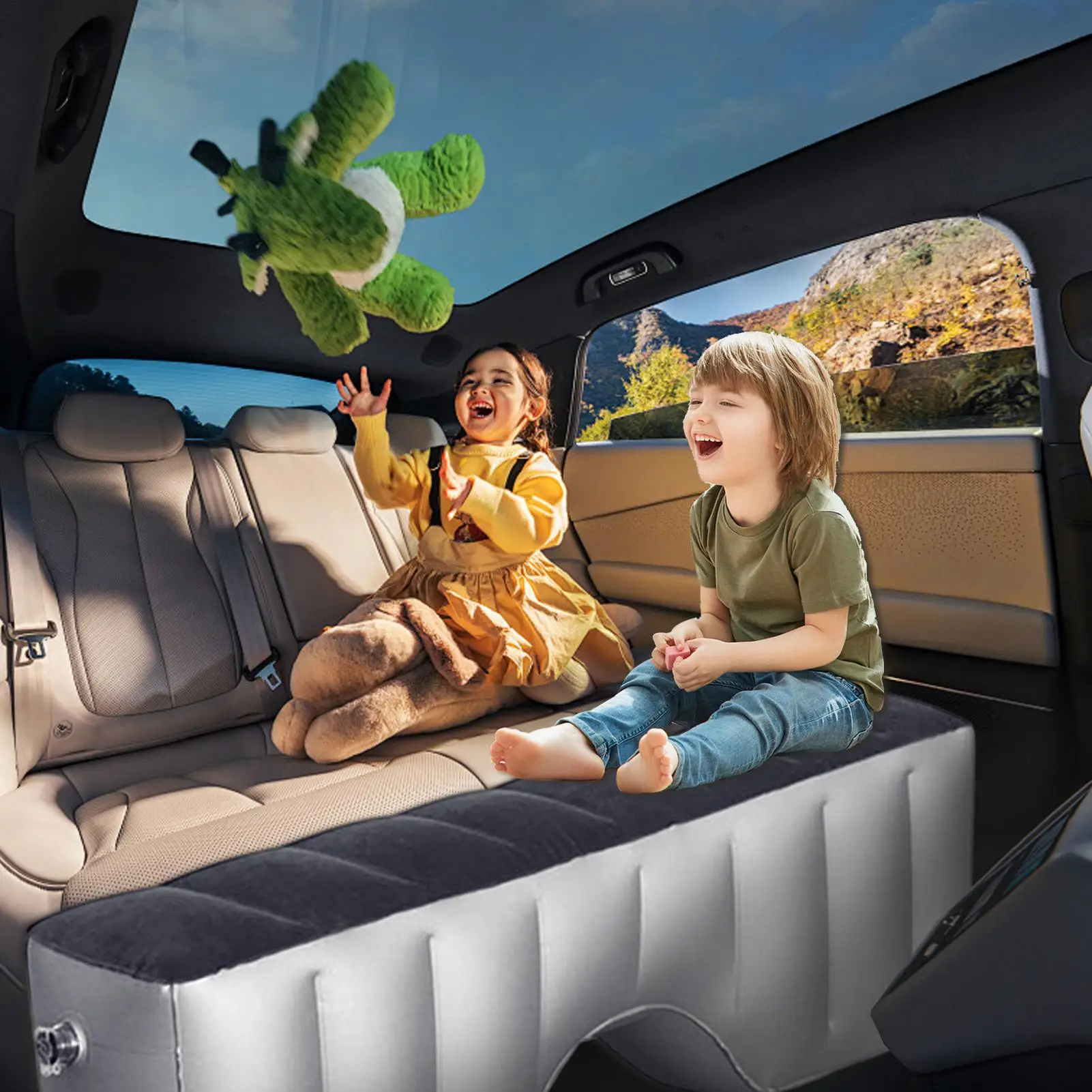 

Back Seat Filler Inflatable Back Seat Extender Automobile Accessories for SUV Leg Filling Foot Rest Pet Travel Outdoor Camping