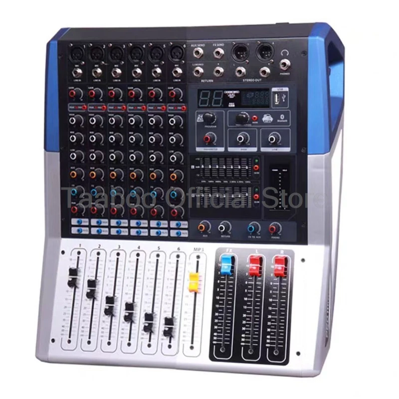 6/8/12 Channels Sound Audio Mixer Dj Mixing Console with Power Amplifier USB Bluetooth Integrated  Digital Mixer Sound Equalizer