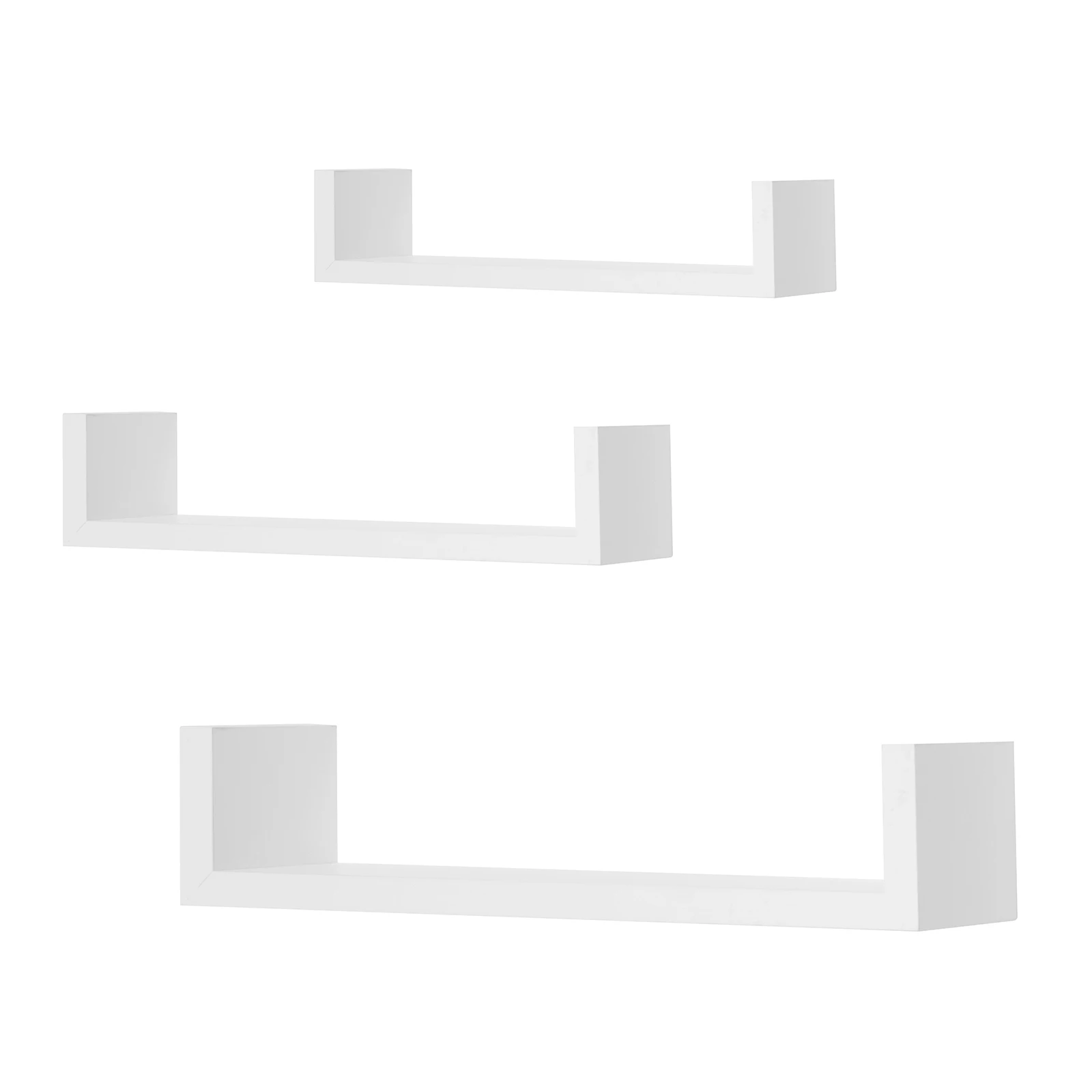 WOLTU Juego de 3 estantes de pared para CD, DVD, estantería en forma de U, estantes colgantes retro, estante de almacenamiento encantador para dormitorio, decoración del hogar, regalo